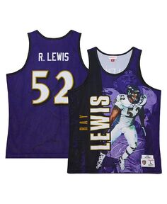 Мужская фиолетовая майка Ray Lewis Baltimore Ravens 2000 Player Burst Mitchell &amp; Ness, фиолетовый