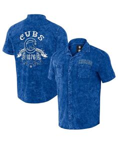 Мужская рубашка на пуговицах из коллекции Darius Rucker от Royal Distressed Chicago Cubs Denim Team Color Fanatics, синий