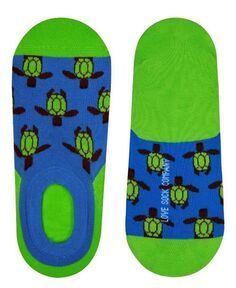 Новинка, мужские носки-непоказы с изображением черепахи Love Sock Company, синий