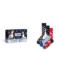 Подарочный набор мужских носков «Снеговик», 3 шт. Happy Socks, мультиколор