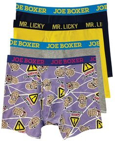 Мужские трусы-боксеры арахисового цвета, упаковка из 4 шт. Joe Boxer, мультиколор
