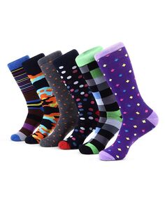 Мужские дизайнерские классические носки, 6 пар Mio Marino, фиолетовый