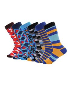 Мужские дизайнерские классические носки, 6 пар Mio Marino, синий