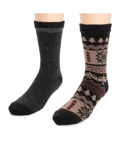 Набор из 2 мужских многослойных носков из флиса MUK LUKS, черный