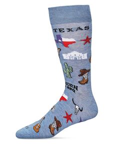 Мужские носки Don&apos;t Mess with Texas Rayon from Bamboo Novelty Crew Socks MeMoi, синий