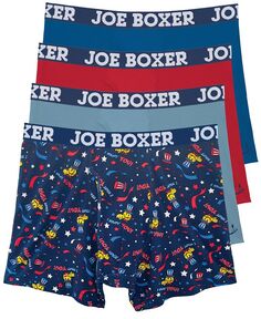 Мужские трусы-боксеры Americana, упаковка из 4 шт. Joe Boxer, мультиколор