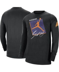 Мужская брендовая футболка Black Phoenix Suns Courtside Max 90 в винтажном стиле с длинным рукавом Statement Edition Jordan, черный