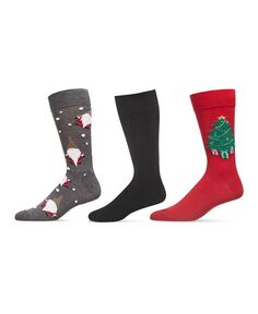Мужские носки в рождественском ассортименте, 3 шт. MeMoi, цвет Dark Gray, Black, Red