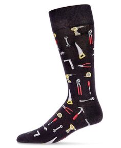Мужские носки из искусственного шелка Tool Bench от Bamboo, новинка Crew Socks MeMoi, черный