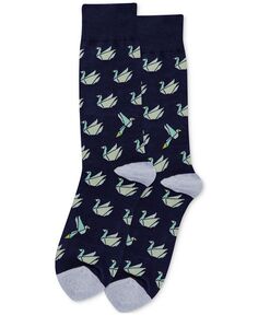 Мужские носки с узором лебедя оригами Hot Sox, синий