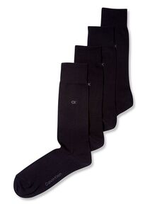 Мужские носки, 4 пары однотонных Calvin Klein, черный