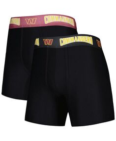 Набор из 2 мужских трусов-боксеров Washington Commanders черного и бордового цвета Concepts Sport, черный