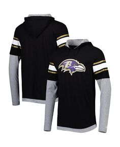 Мужская черная футболка с капюшоном с длинным рукавом Baltimore Ravens New Era, черный