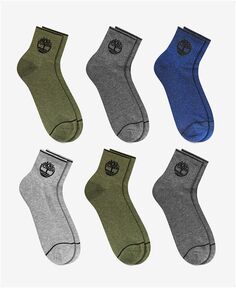 Мужские носки для экипажа, упаковка из 6 шт. Timberland, зеленый