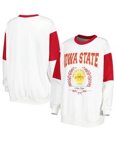 Женский белый пуловер-свитшот Iowa State Cyclones It&apos;s A Vibe Dolman Gameday Couture, белый