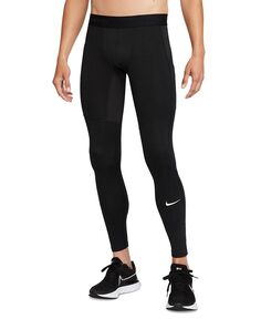 Мужские профессиональные теплые тайтсы для фитнеса приталенного кроя Dri-FIT Nike, черный
