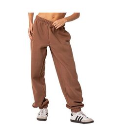 Женские спортивные брюки оверсайз Clark Edikted, коричневый