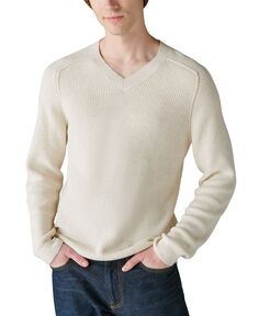 Мужской мягкий свитер с v-образным вырезом Cloud Lucky Brand, белый