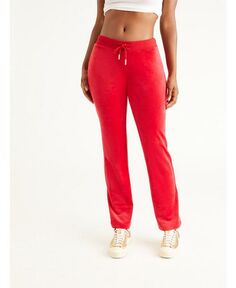 Женские велюровые спортивные брюки Og с большими блестками Juicy Couture, красный