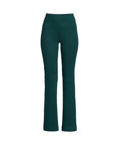 Женские спортивные брюки с высокой посадкой и карманами на флисовой подкладке Lands&apos; End, зеленый