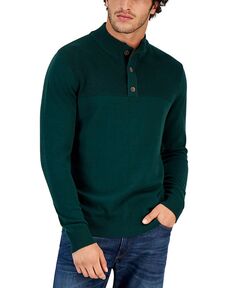 Мужской свитер с воротником на пуговицах Club Room, зеленый