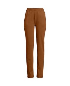 Женские спортивные трикотажные брюки с высокой посадкой и эластичной резинкой на талии Lands&apos; End, коричневый