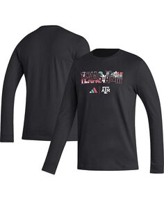 Мужская черная футболка с длинным рукавом Texas A&amp;M Aggies Honoring Black Excellence adidas, черный