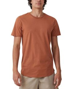 Мужская удлиненная футболка с коротким рукавом COTTON ON, коричневый