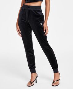 Женские брюки-джоггеры с высокой посадкой от кутюр без застежек GUESS, черный