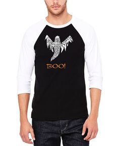Мужская бейсбольная футболка с надписью «Хэллоуин Призрак реглан» LA Pop Art, черный
