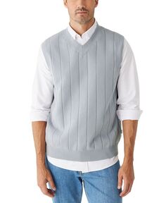 Мужской хлопковый жилет-свитер с v-образным вырезом Frank And Oak, серый