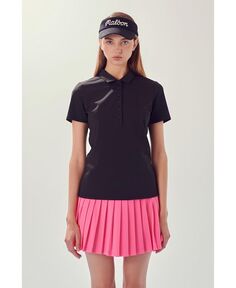 Женская спортивная одежда, растягивающийся топ с короткими рукавами English Factory, черный