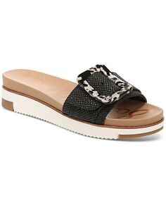 Женские шлепанцы на платформе Ariane с пряжкой Sam Edelman, цвет Black Basketweave