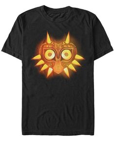 Мужская футболка Nintendo Zelda Glowing Majoras Mask Хэллоуин с тыквой и короткими рукавами Fifth Sun, черный
