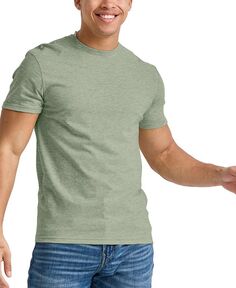Мужская футболка Originals Tri-Blend с короткими рукавами Hanes, цвет Green