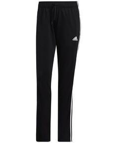Женские зауженные спортивные брюки с тремя полосками для разминки Essentials adidas, черный