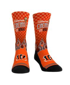 Мужские и женские носки Cincinnati Bengals NFL x Guy Fieri&apos;s Flavortown Crew Socks Rock &apos;Em, мультиколор