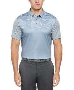 Мужская рубашка-поло для гольфа с коротким рукавом спортивного кроя с геопринтом PGA TOUR, серый