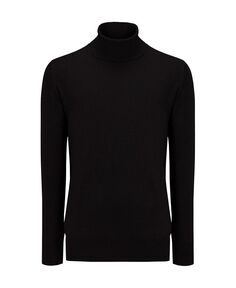 Мужской современный свитер с высоким воротником RON TOMSON, черный