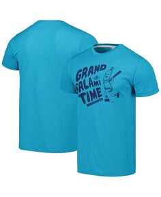 Мужская футболка Aqua Seattle Mariners Grand Salami Time Hyper Local Tri-Blend Homage, синий