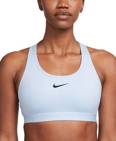 Женский спортивный бюстгальтер средней ударопрочности с подбивкой Swoosh Nike, синий