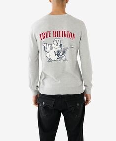 Мужской свитер с круглым вырезом True Religion, серый
