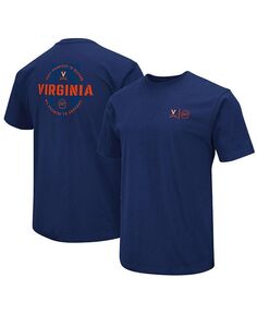 Мужская темно-синяя футболка с надписью в военном стиле Virginia Cavaliers OHT Colosseum, синий