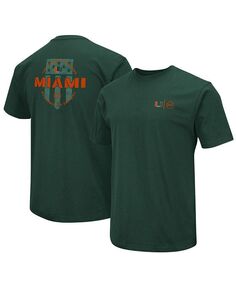 Мужская зеленая футболка Miami Hurricanes OHT в военном стиле с признательностью Colosseum, зеленый