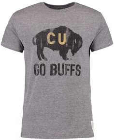 Мужская серая футболка Colorado Buffaloes Go Buffs Tri-Blend в винтажном стиле Original Retro Brand, серый