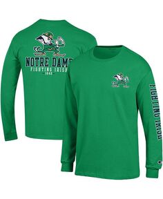 Мужская зеленая футболка с длинным рукавом Notre Dame Fighting Irish Team Stack 3-Hit Champion, зеленый