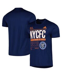 Мужская темно-синяя футболка New York City FC Club DNA Performance adidas, синий