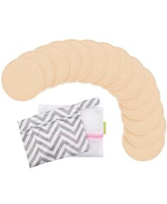 Многоразовые прокладки для кормления грудью Soothe для беременных, 14 шт., 4-слойные органические прокладки для груди, моющиеся накладки на соски KeaBabies, тан/бежевый