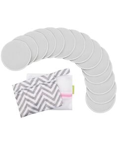 Многоразовые прокладки для кормления грудью Soothe для беременных, 14 шт., 4-слойные органические прокладки для груди, моющиеся накладки на соски KeaBabies, серый