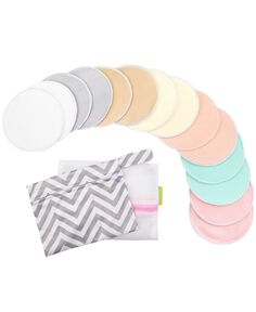 Многоразовые прокладки для кормления грудью Soothe для беременных, 14 шт., 4-слойные органические прокладки для груди, моющиеся накладки на соски KeaBabies, цвет Pastel touch